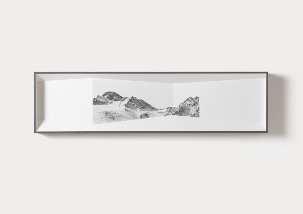 Ausblick 01, 2015 - object with pencil drawing - 24 x 91 x 7 cm